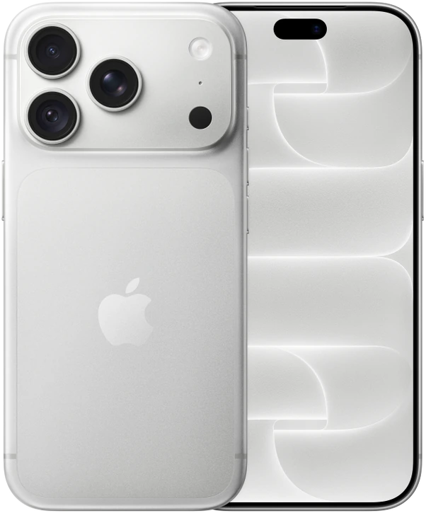 iPhone 18 Pro in Silber, Vorder- und Rückseite